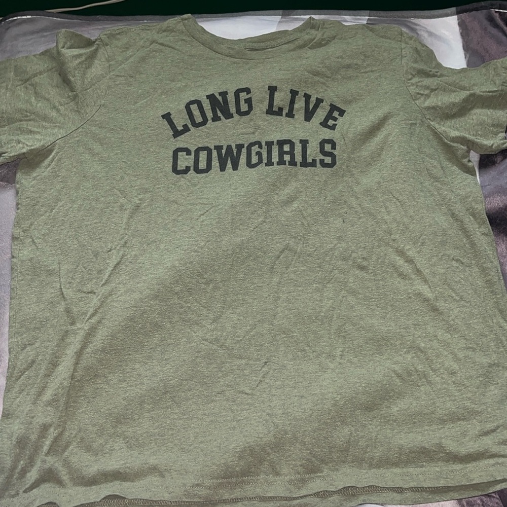COPY - XL army green “Long Live Cowgirls” t-shirt - Wrangler